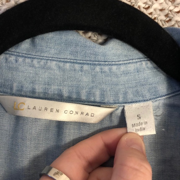Lauren Conrad Soft Denim Long Sleeve Top - Picture 4 of 7